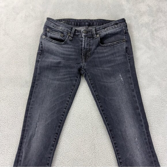 R13 Jeans Women's Size 24x28 Kate Skinny Black Denim Jeans Made in Italy - Picture 12 of 13